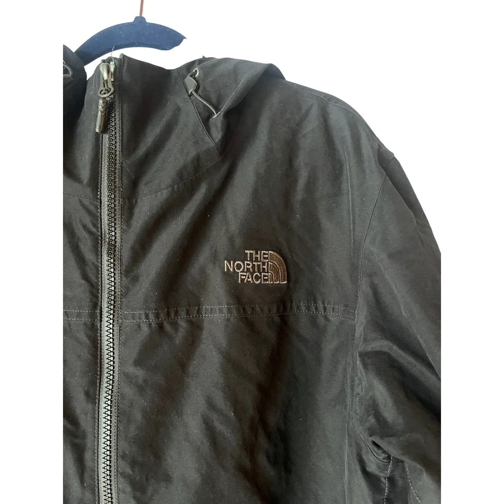 The North Face Mens Black Insulated Hooded Jacket Full Zip Dry vent Large